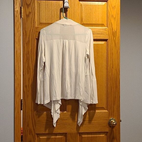 Design history‎ womens white open flowy viscose cardigan with mesh detail - Picture 2 of 3